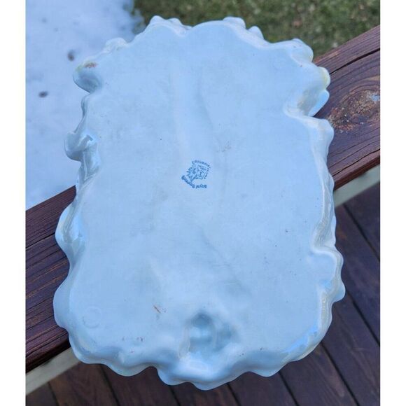 Royal Bayreuth Art Nouveau Lady Figural Woman Dresser Tray Bavaria Blue Mark 10" - Picture 5 of 7